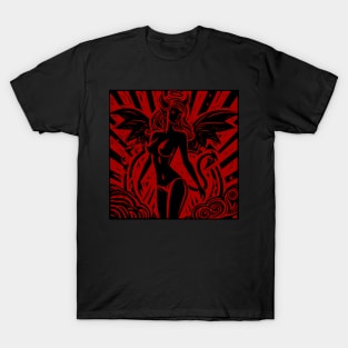 Lino Cut Devil Girl T-Shirt